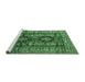 Sideview of Machine Washable Persian Emerald Green Traditional Area Rugs, wshtr2789emgrn