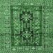 Square Machine Washable Persian Emerald Green Traditional Area Rugs, wshtr2789emgrn