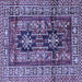 Square Machine Washable Persian Blue Traditional Rug, wshtr2789blu