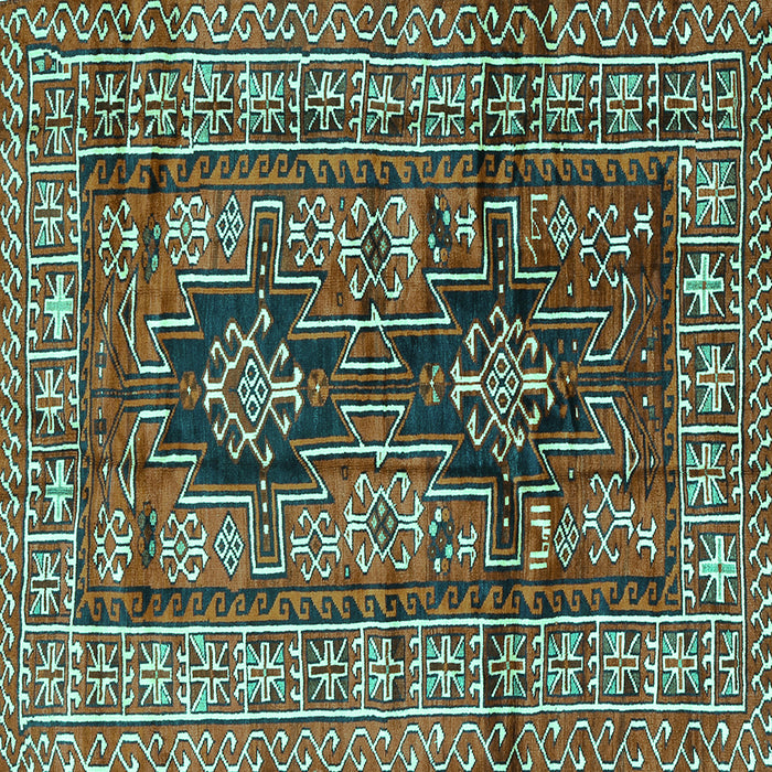 Square Persian Turquoise Traditional Rug, tr2789turq