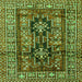 Round Machine Washable Persian Green Traditional Area Rugs, wshtr2789grn