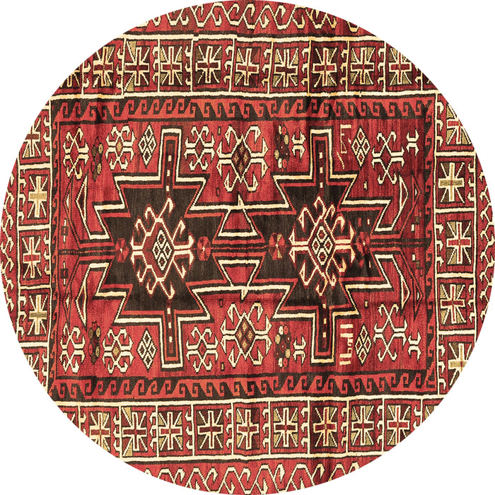 Round Persian Brown Traditional Rug, tr2789brn