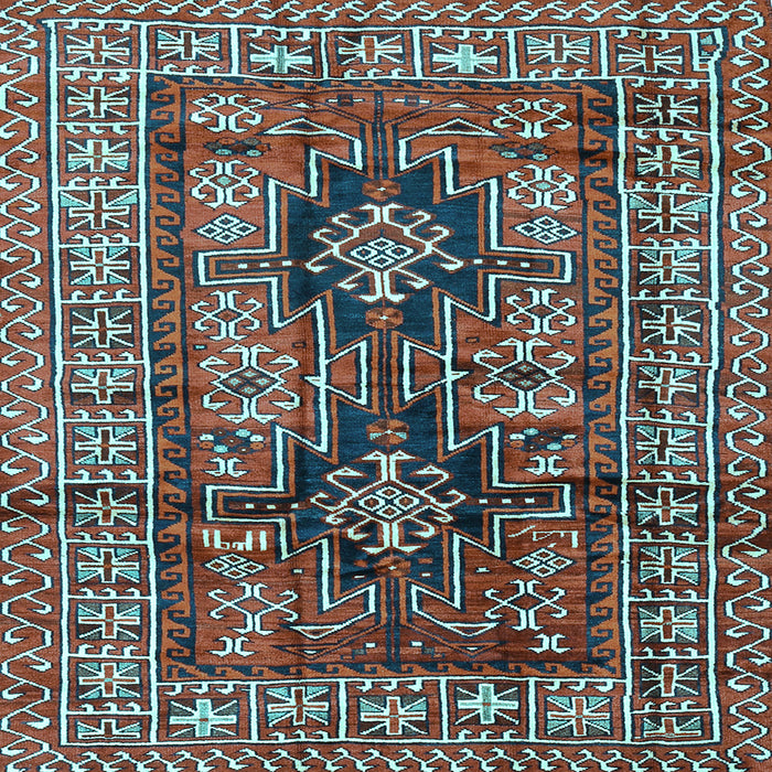 Square Machine Washable Persian Light Blue Traditional Rug, wshtr2789lblu