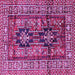 Square Machine Washable Persian Purple Traditional Area Rugs, wshtr2789pur