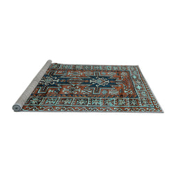 Sideview of Machine Washable Persian Light Blue Traditional Rug, wshtr2789lblu