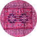 Round Persian Pink Traditional Rug, tr2789pnk