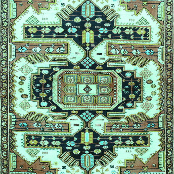Machine Washable Persian Turquoise Traditional Area Rugs, wshtr278turq