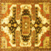 Square Machine Washable Persian Yellow Traditional Rug, wshtr278yw