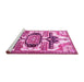 Sideview of Machine Washable Persian Pink Traditional Rug, wshtr278pnk