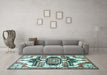 Machine Washable Persian Light Blue Traditional Rug in a Living Room, wshtr278lblu