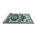 Sideview of Machine Washable Persian Light Blue Traditional Rug, wshtr278lblu