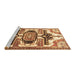 Sideview of Machine Washable Persian Brown Traditional Rug, wshtr278brn