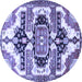 Round Persian Blue Traditional Rug, tr278blu