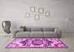 Machine Washable Persian Purple Traditional Area Rugs in a Living Room, wshtr278pur