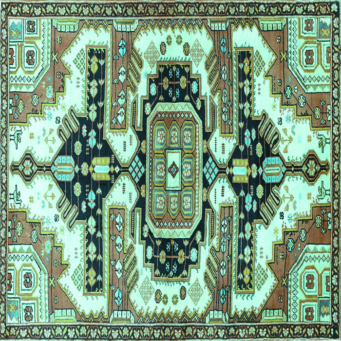 Square Persian Turquoise Traditional Rug, tr278turq