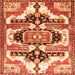 Round Machine Washable Persian Orange Traditional Area Rugs, wshtr278org