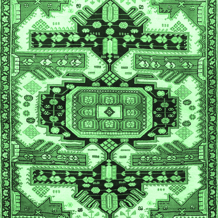 Machine Washable Persian Emerald Green Traditional Area Rugs, wshtr278emgrn