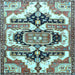 Square Machine Washable Persian Light Blue Traditional Rug, wshtr278lblu