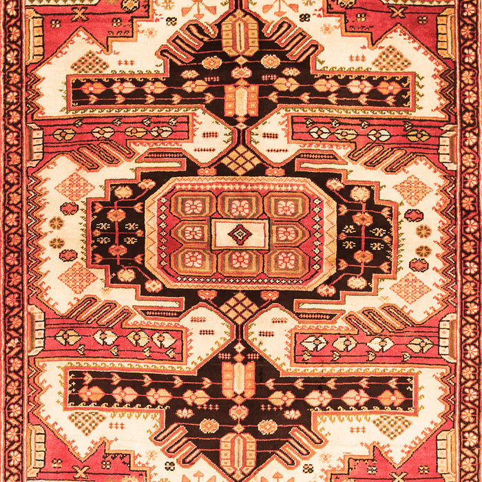 Serging Thickness of Machine Washable Persian Orange Traditional Area Rugs, wshtr278org