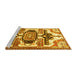 Sideview of Machine Washable Persian Yellow Traditional Rug, wshtr278yw