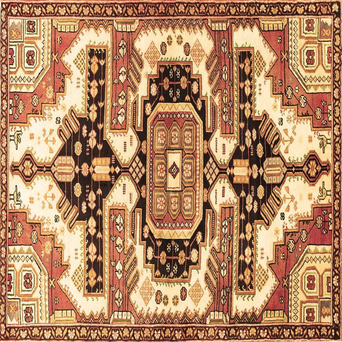 Square Persian Brown Traditional Rug, tr278brn