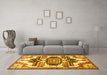 Machine Washable Persian Yellow Traditional Rug in a Living Room, wshtr278yw