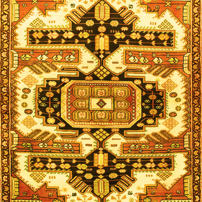 Machine Washable Persian Yellow Traditional Rug, wshtr278yw