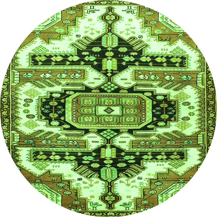 Square Persian Green Traditional Rug, tr278grn