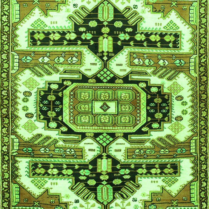 Serging Thickness of Machine Washable Persian Green Traditional Area Rugs, wshtr278grn