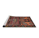 Sideview of Machine Washable Traditional Dark Gold Brown Rug, wshtr279