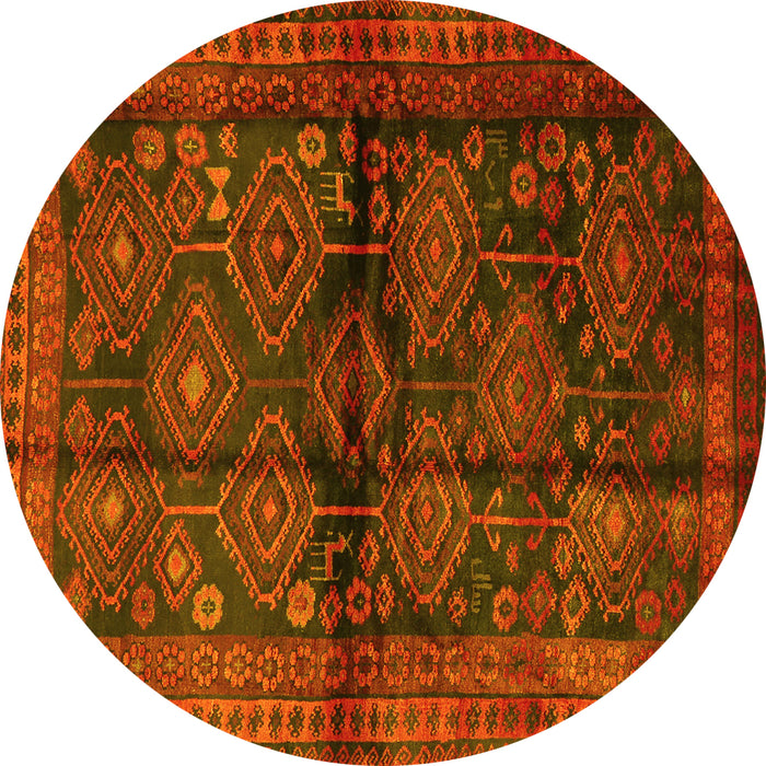 Round Persian Yellow Traditional Rug, tr2790yw