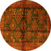 Round Persian Yellow Traditional Rug, tr2790yw