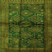 Round Machine Washable Persian Green Traditional Area Rugs, wshtr2790grn