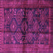 Square Machine Washable Persian Purple Traditional Area Rugs, wshtr2790pur