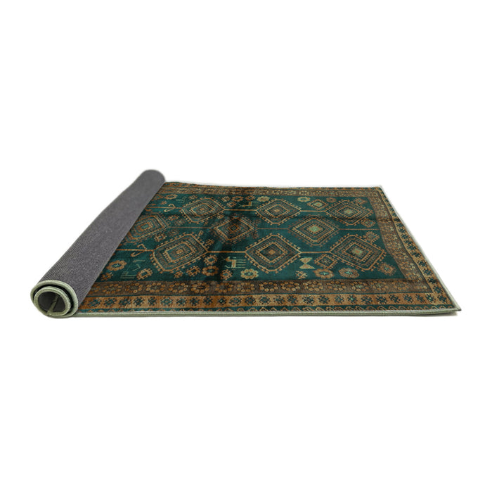Sideview of Persian Turquoise Traditional Rug, tr2790turq