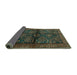 Sideview of Persian Turquoise Traditional Rug, tr2790turq