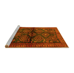 Sideview of Machine Washable Persian Yellow Traditional Rug, wshtr2790yw