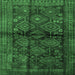 Square Machine Washable Persian Emerald Green Traditional Area Rugs, wshtr2790emgrn