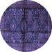 Round Persian Blue Traditional Rug, tr2790blu