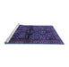 Sideview of Machine Washable Persian Blue Traditional Rug, wshtr2790blu