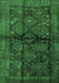 Machine Washable Persian Emerald Green Traditional Area Rugs, wshtr2790emgrn