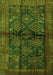 Serging Thickness of Machine Washable Persian Green Traditional Area Rugs, wshtr2790grn