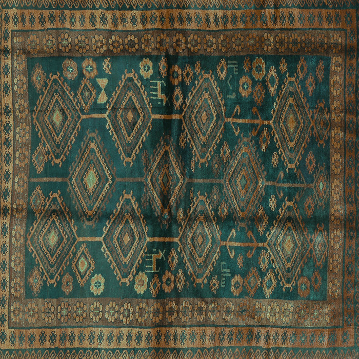 Square Persian Turquoise Traditional Rug, tr2790turq