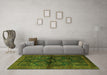 Machine Washable Persian Green Traditional Area Rugs in a Living Room,, wshtr2790grn