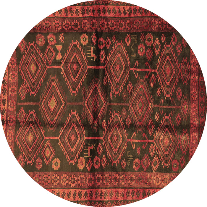 Round Machine Washable Persian Brown Traditional Rug, wshtr2790brn