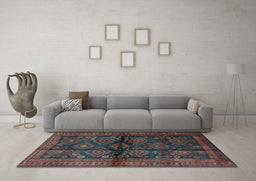 Machine Washable Persian Light Blue Traditional Rug in a Living Room, wshtr2790lblu