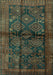 Machine Washable Persian Turquoise Traditional Area Rugs, wshtr2790turq