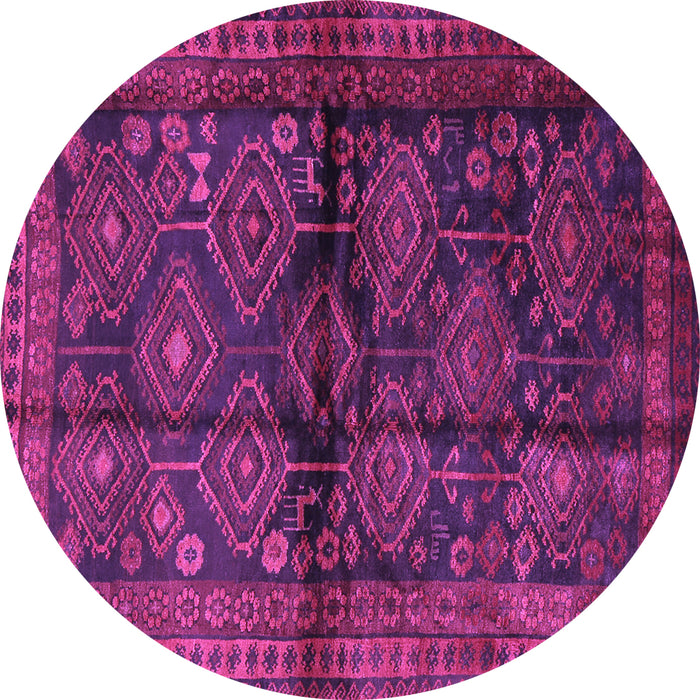 Round Machine Washable Persian Purple Traditional Area Rugs, wshtr2790pur