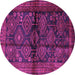 Round Machine Washable Persian Purple Traditional Area Rugs, wshtr2790pur