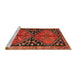 Sideview of Machine Washable Traditional Tomato Red Rug, wshtr2791